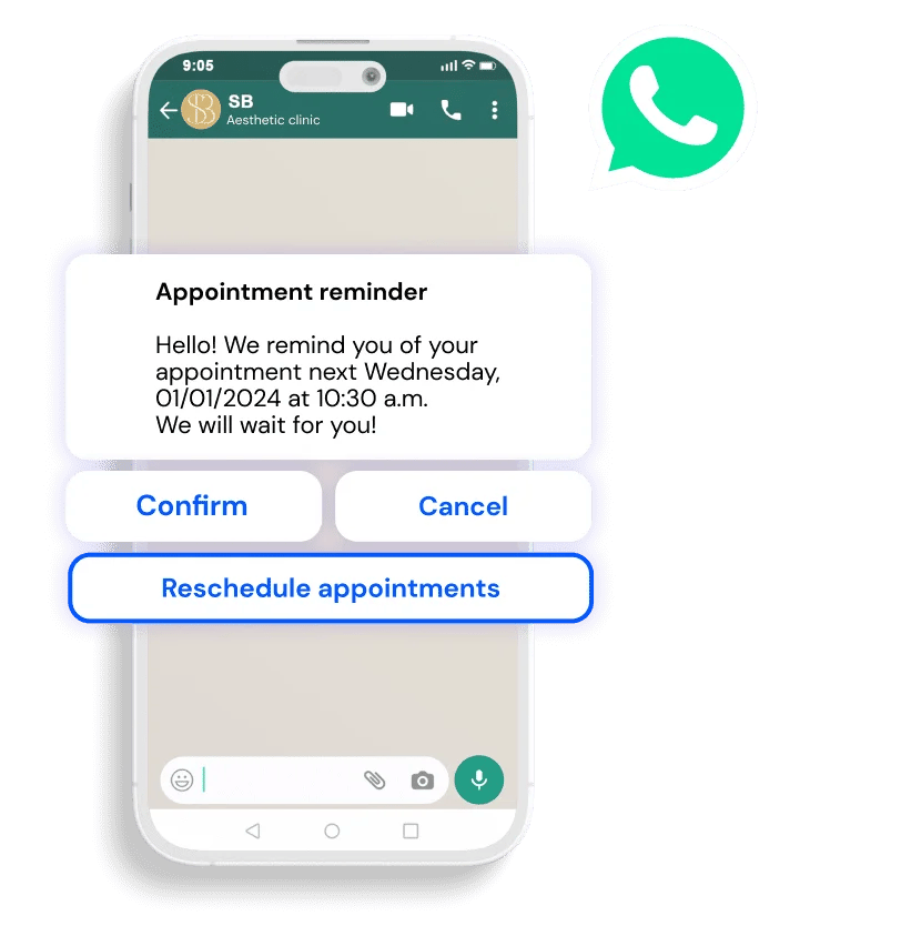 Smart appointment reminders with whatsapp
