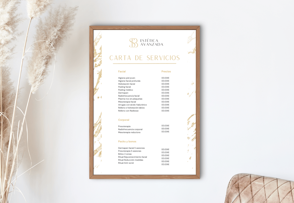 <strong>Diseños editables</strong> para la lista de precios de tu negocio